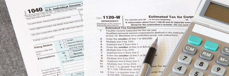 document photo of U S income tax form